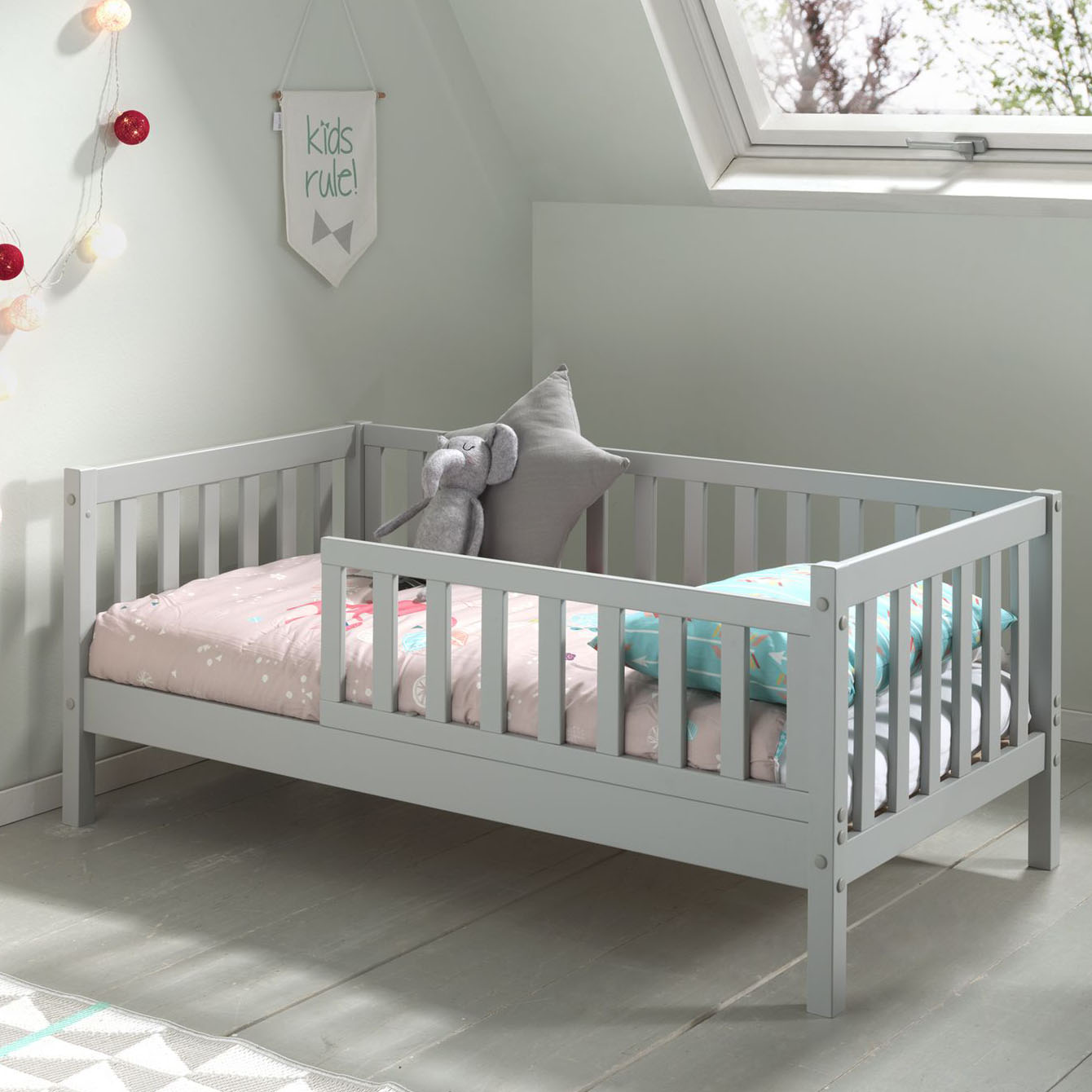 Juniorbett Peuterbed 70 x 140 cm Grau #2