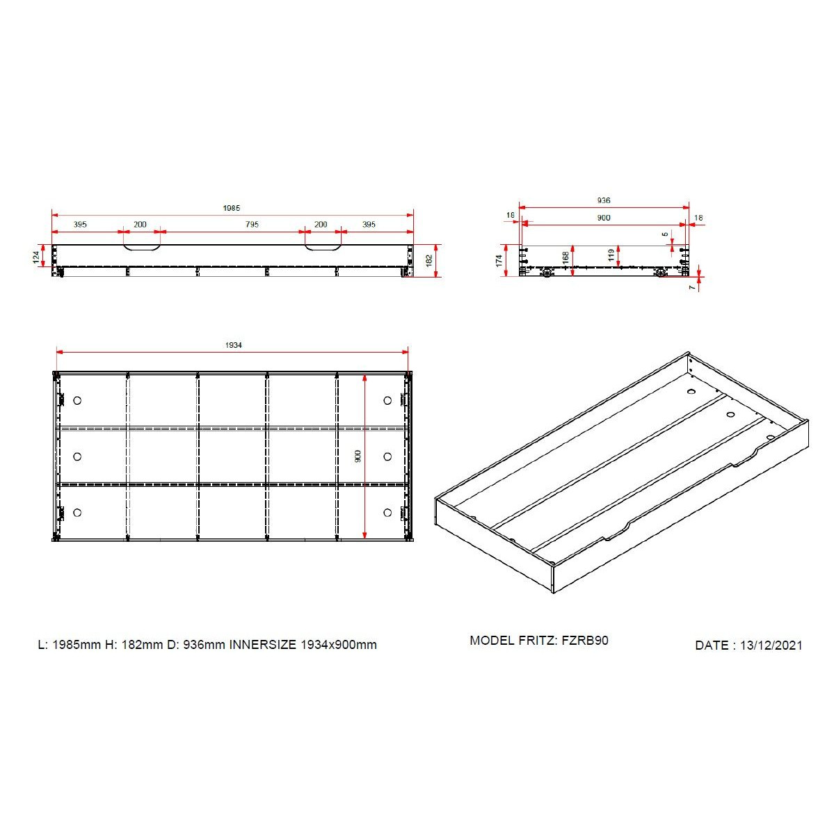Kojenbett Margrit inkl. Ausziehkasten Natur 5