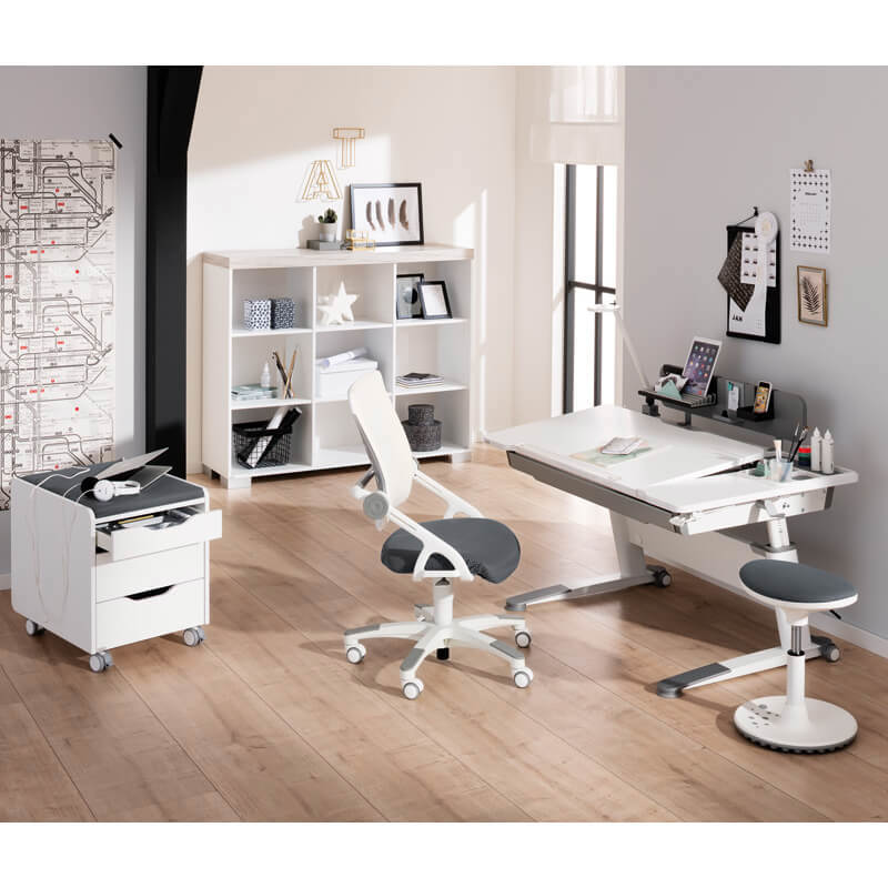 Schreibtisch Jaro Weiss für Rechtshänder 10