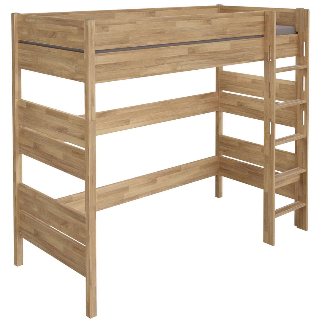 Hochbett Sten Holz, mit gerader Leiter