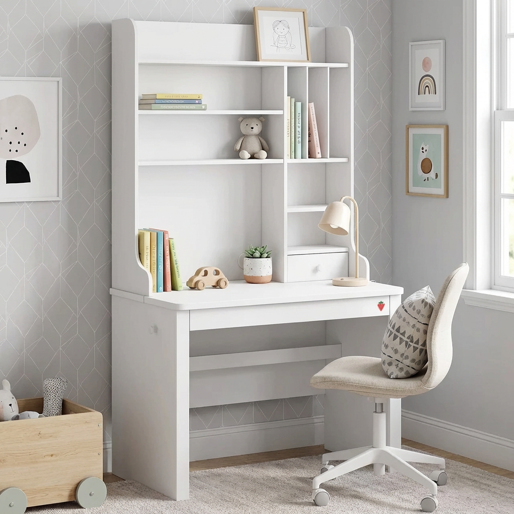 Schreibtisch Varia White mit Aufsatz 5