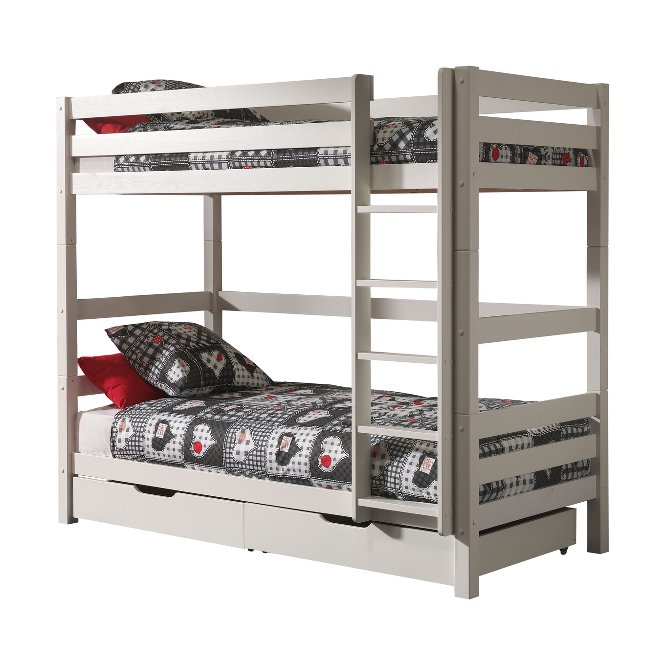 Etagenbett Pino 180 inkl. 2 Schubladen Weiss