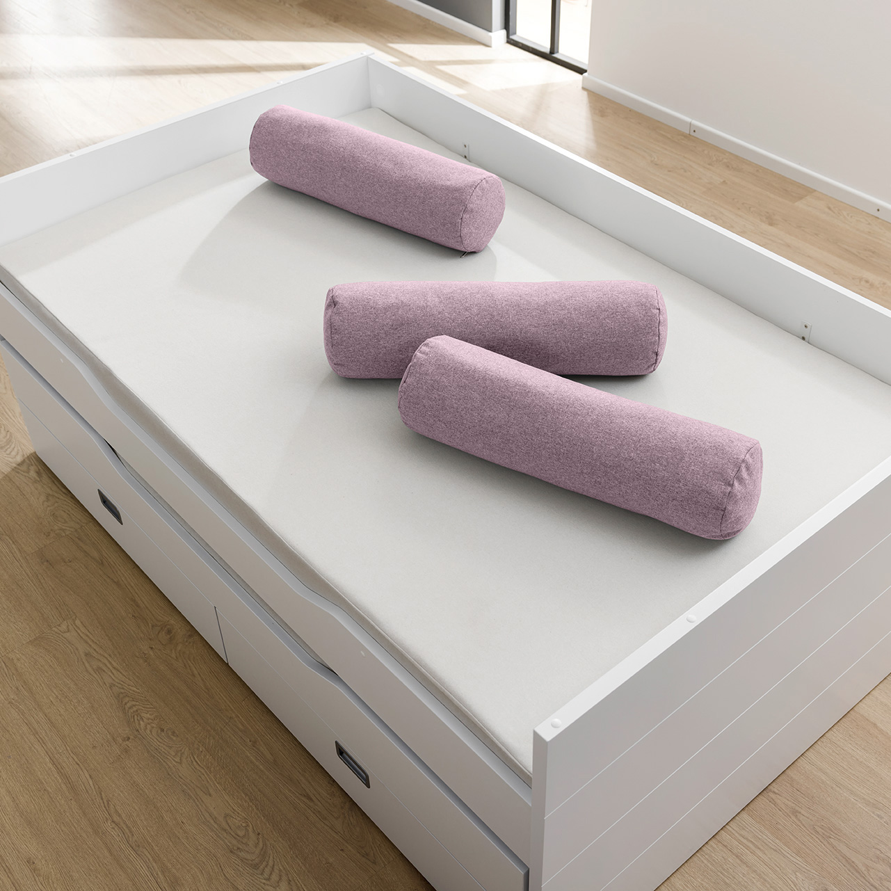 Kissenrolle aus Mikrofaser Dunkelrosa 1