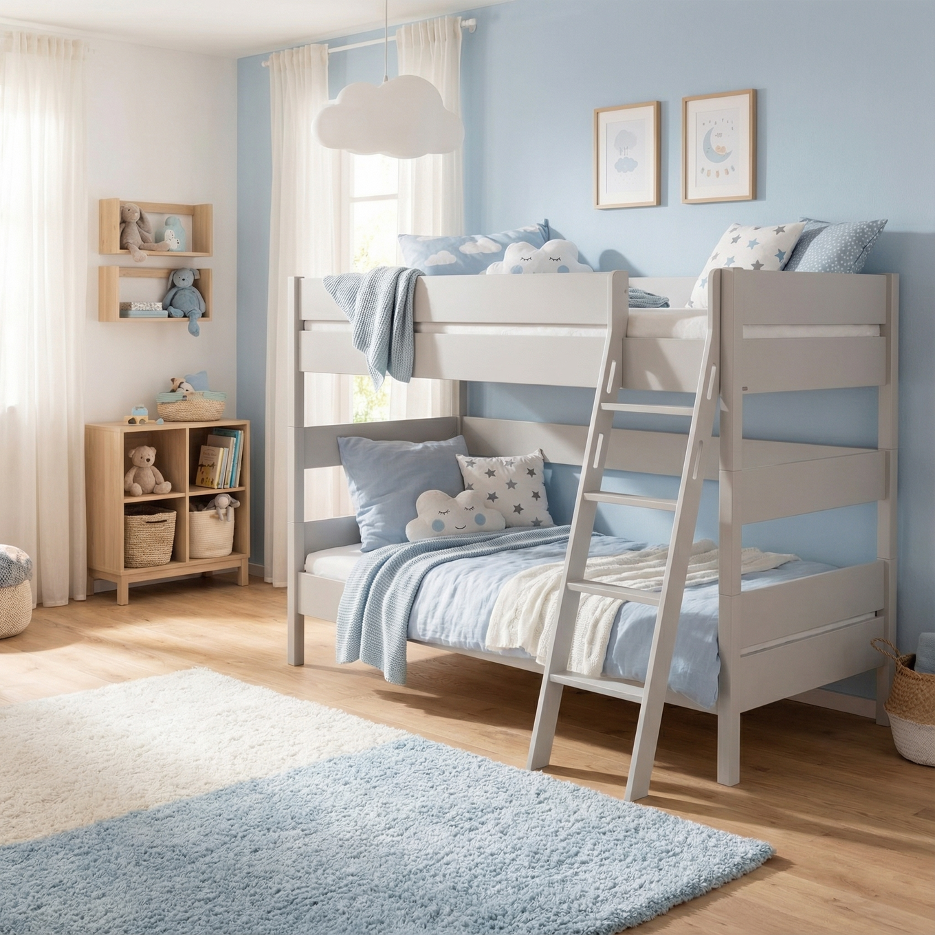 Etagenbett Tiago Grau, mit Schrägleiter, 90 x 200 cm #2