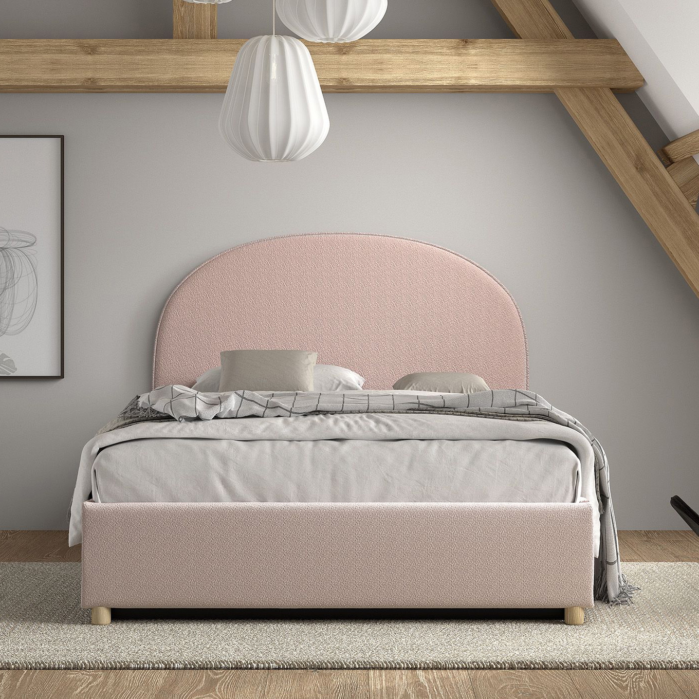 Bett Moon mit Stauraum Rosa, 140 x 200 cm 4