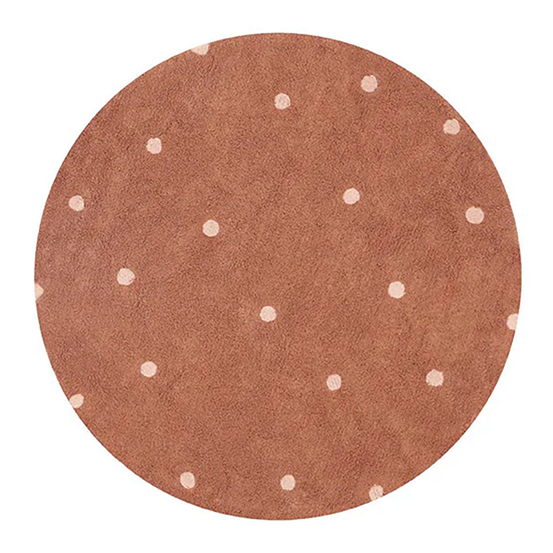 Teppich Round Dot Braun