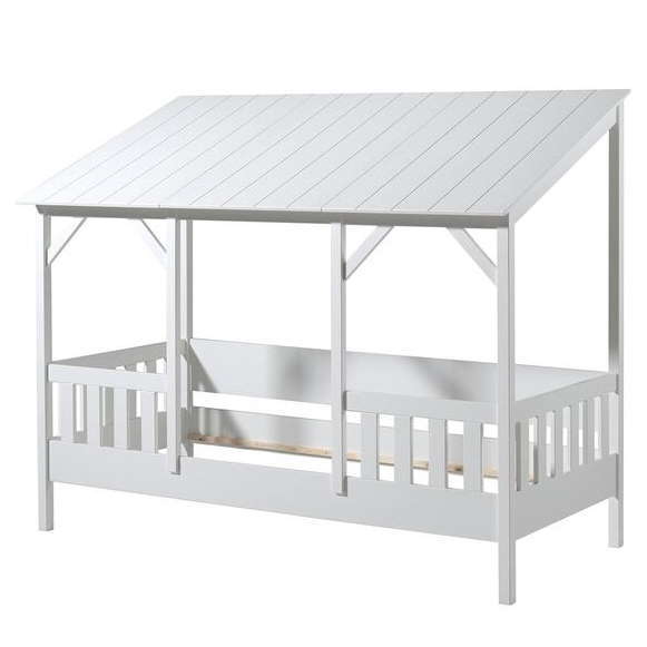 Hausbett mit Dach Weiss, Standard