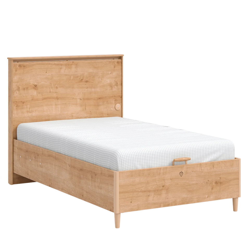 Bett Mocha mit Kopfteil mit Stauraum, 120 x 200 cm