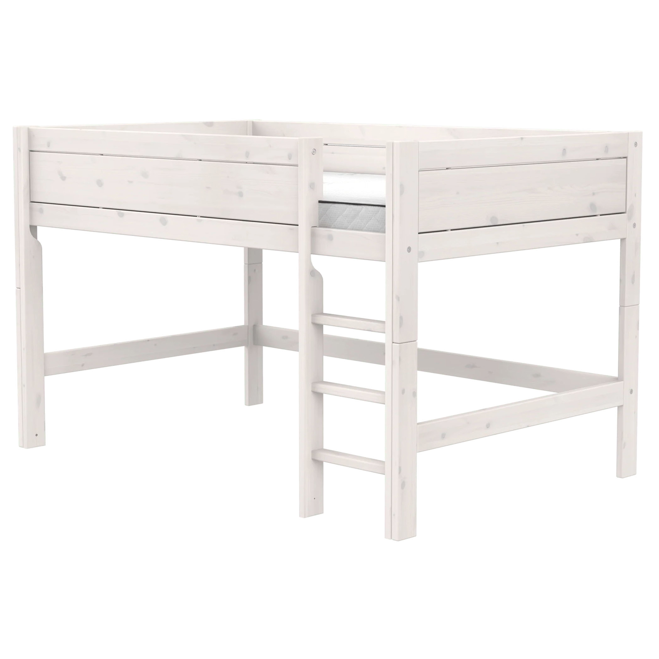 Halbhohes Bett Lifetime 120 Rollrost, Weiss lasiert 4