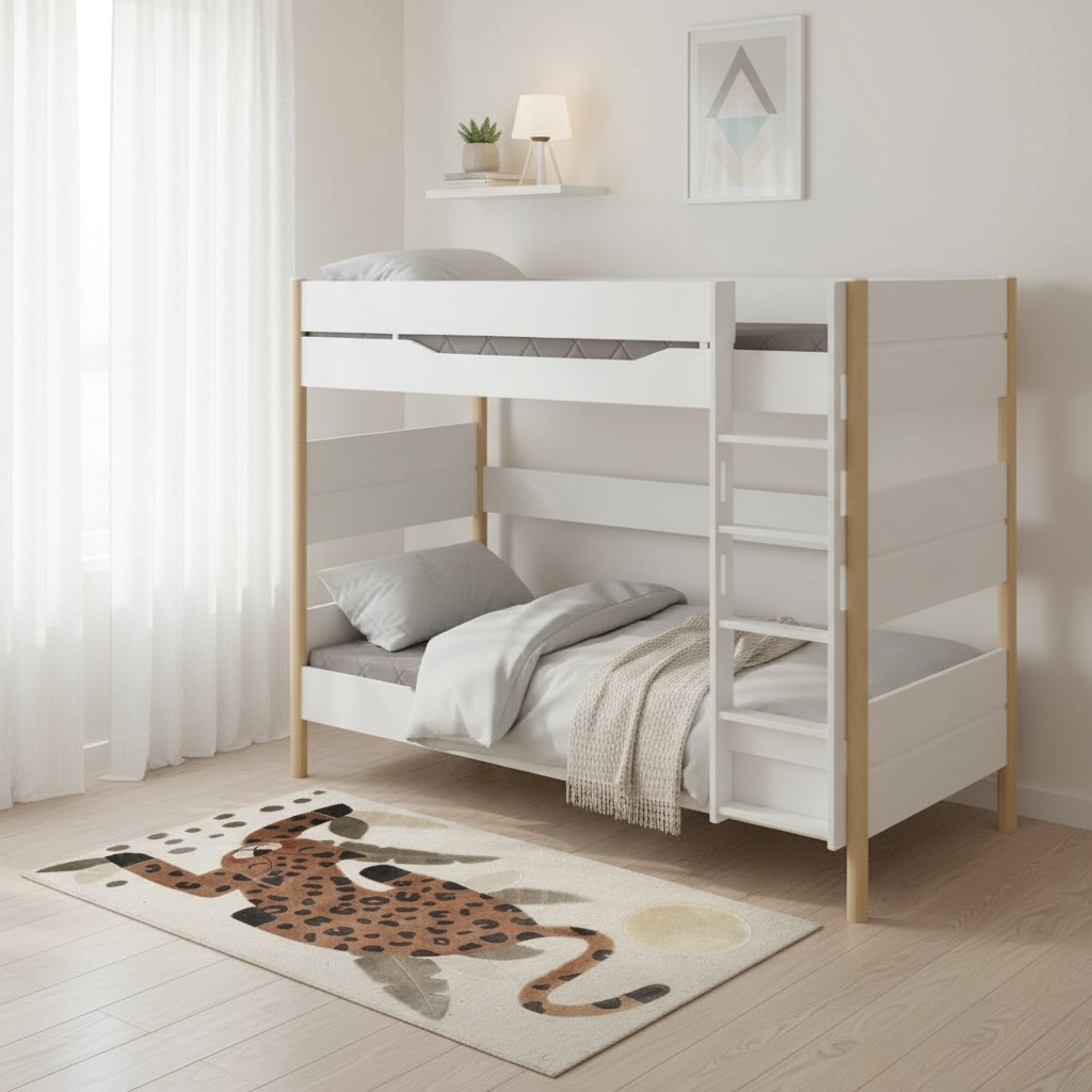 Hohes Etagenbett Ylvie mit gerader Leiter, Birke, 90 x 200 cm #2