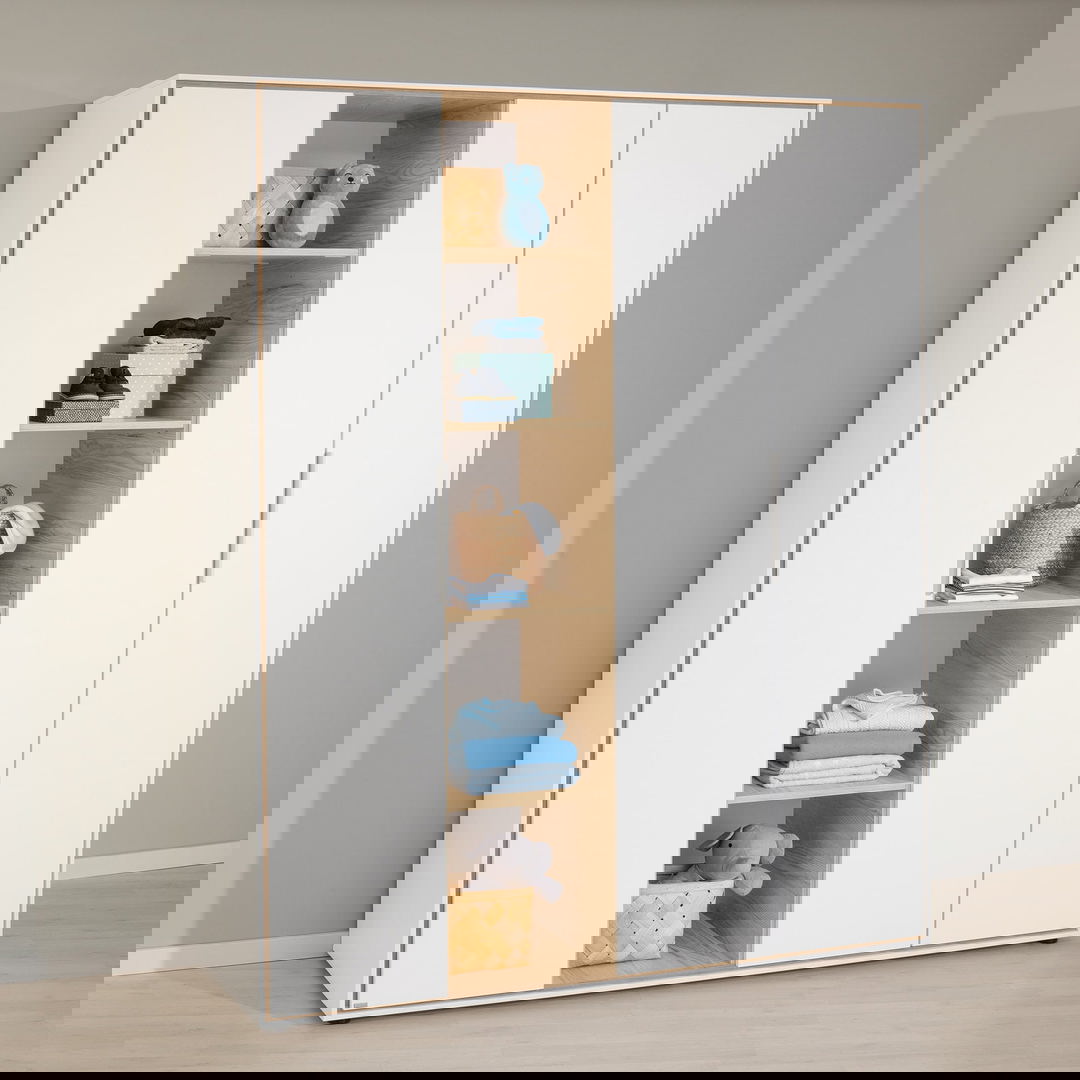 Kleiderschrank Lieven 3-türig mit 5 Fächer #2