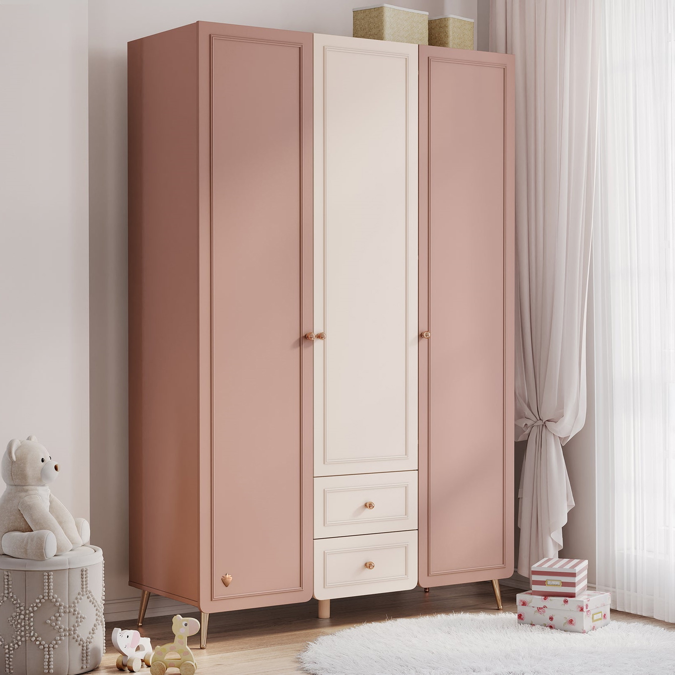 Kleiderschrank Elegance 3-türig, mit Schubladen #2