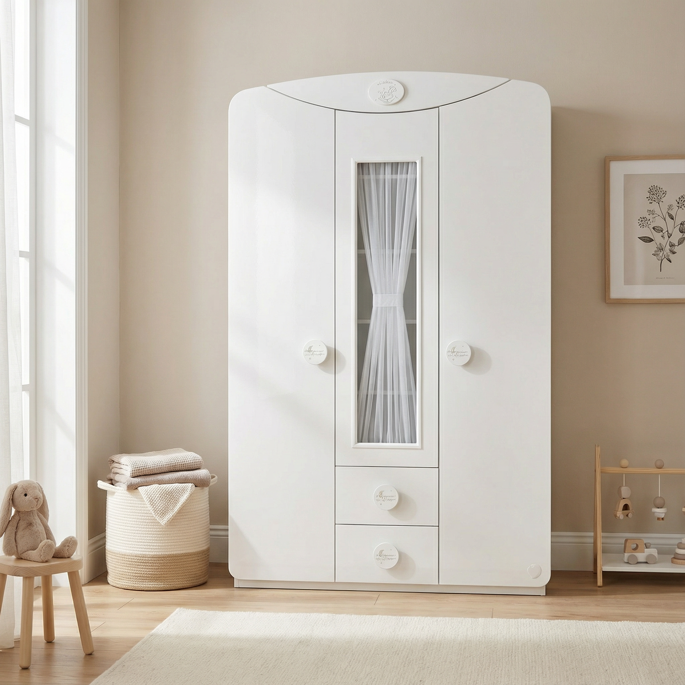 Kleiderschrank Baby Cotton 3-türig mit Fenster #2
