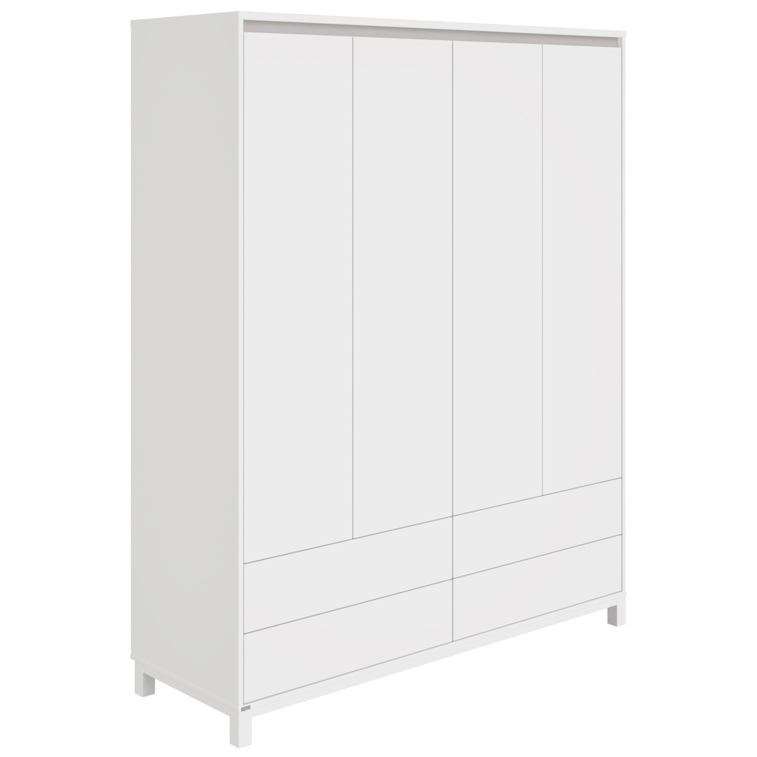Kleiderschrank Olli mit Schubladen 4-türig Grau