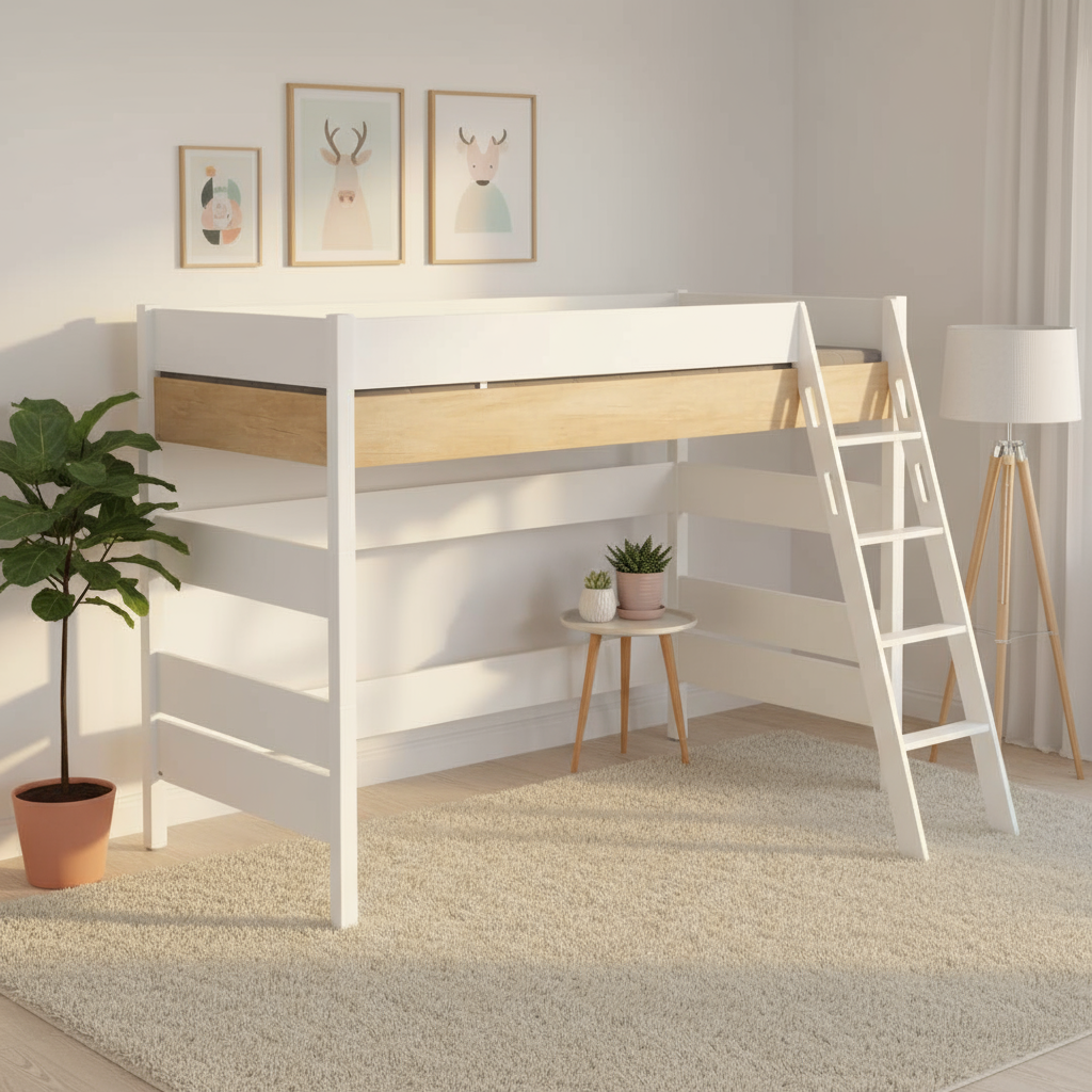 Mittelhohes Bett Kira Nebraska mit Schrägleiter, 90 x 200 cm #2