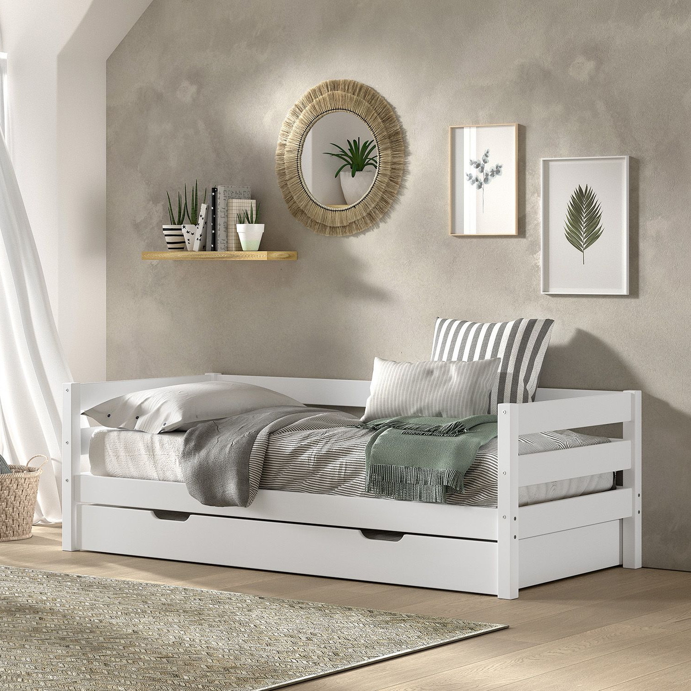 Kojenbett Margrit inkl. Ausziehkasten Weiss #2