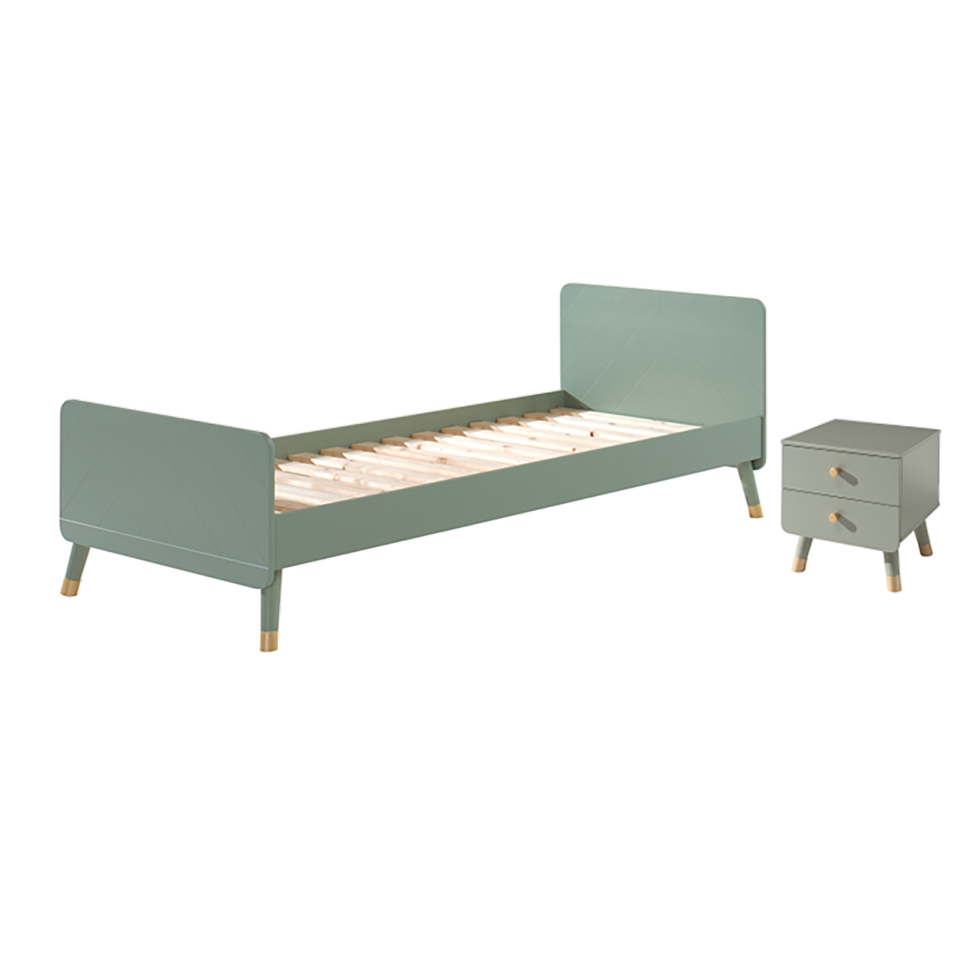 Bett und Nachttisch Billy 2-teilig Set Mint