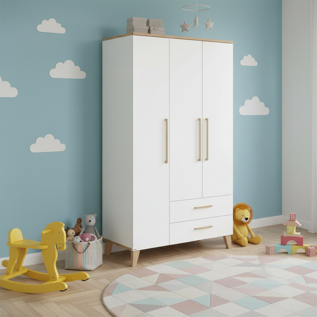 Kleiderschrank Oscar 3-türig mit Schubladen #2