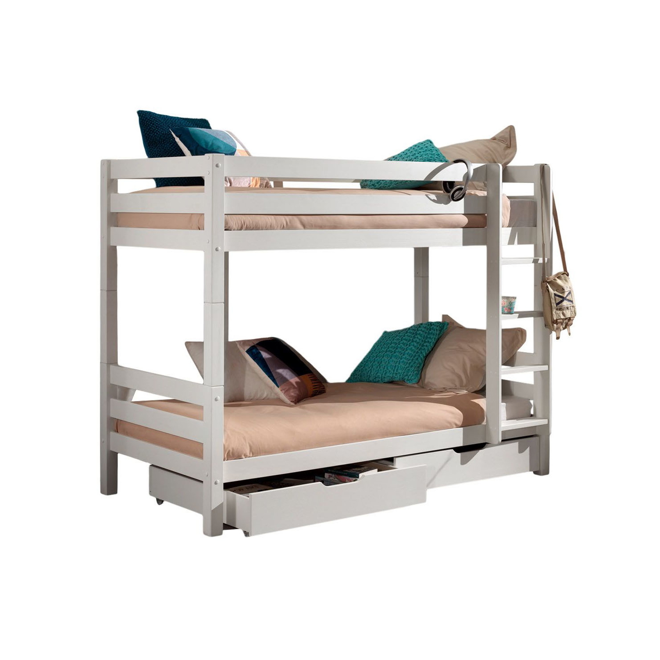 Etagenbett Pino Hoch inkl. Schubladen Weiss