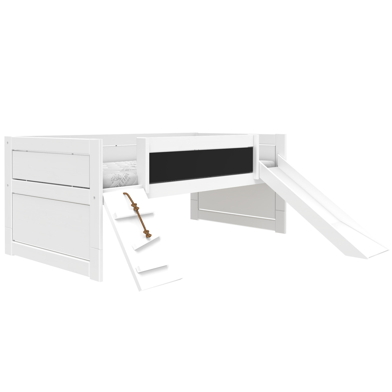 Kojenbett Climb & Slide Deluxe Lattenrost, Weiss