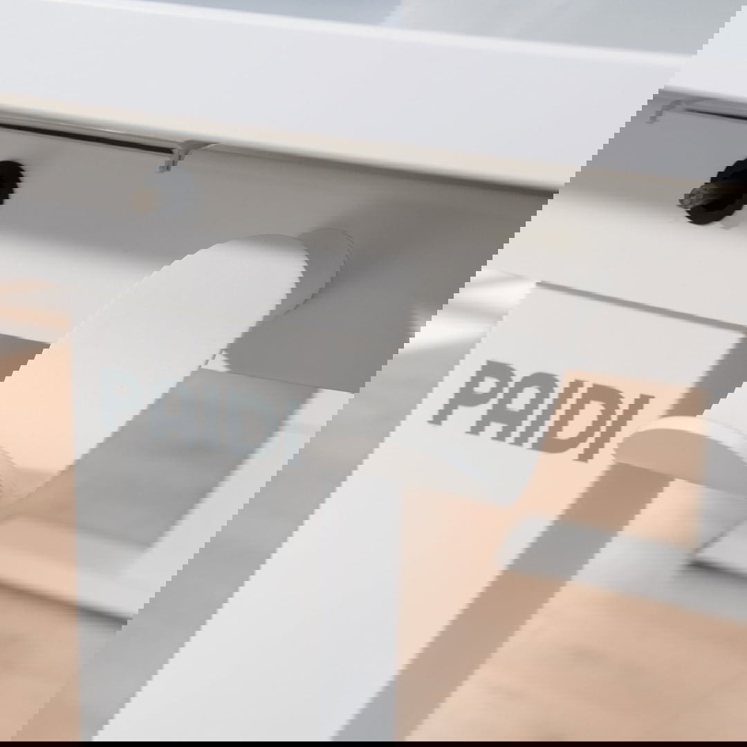 Schreibtisch Teenio 130 GT Weiss Platte Links Braun, Weiss 4