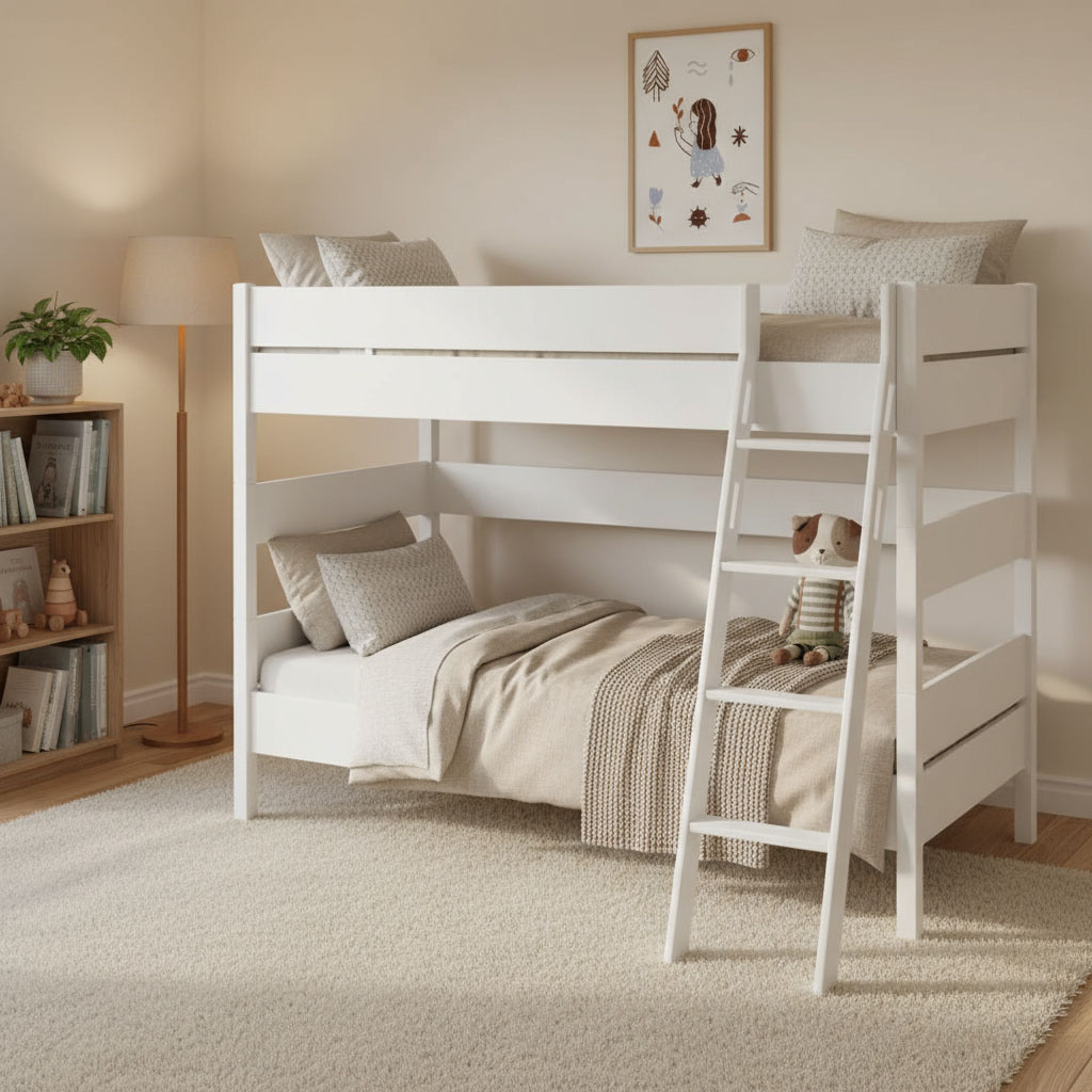 Etagenbett Tiago Weiss, mit Schrägleiter, 120 x 200 cm #2