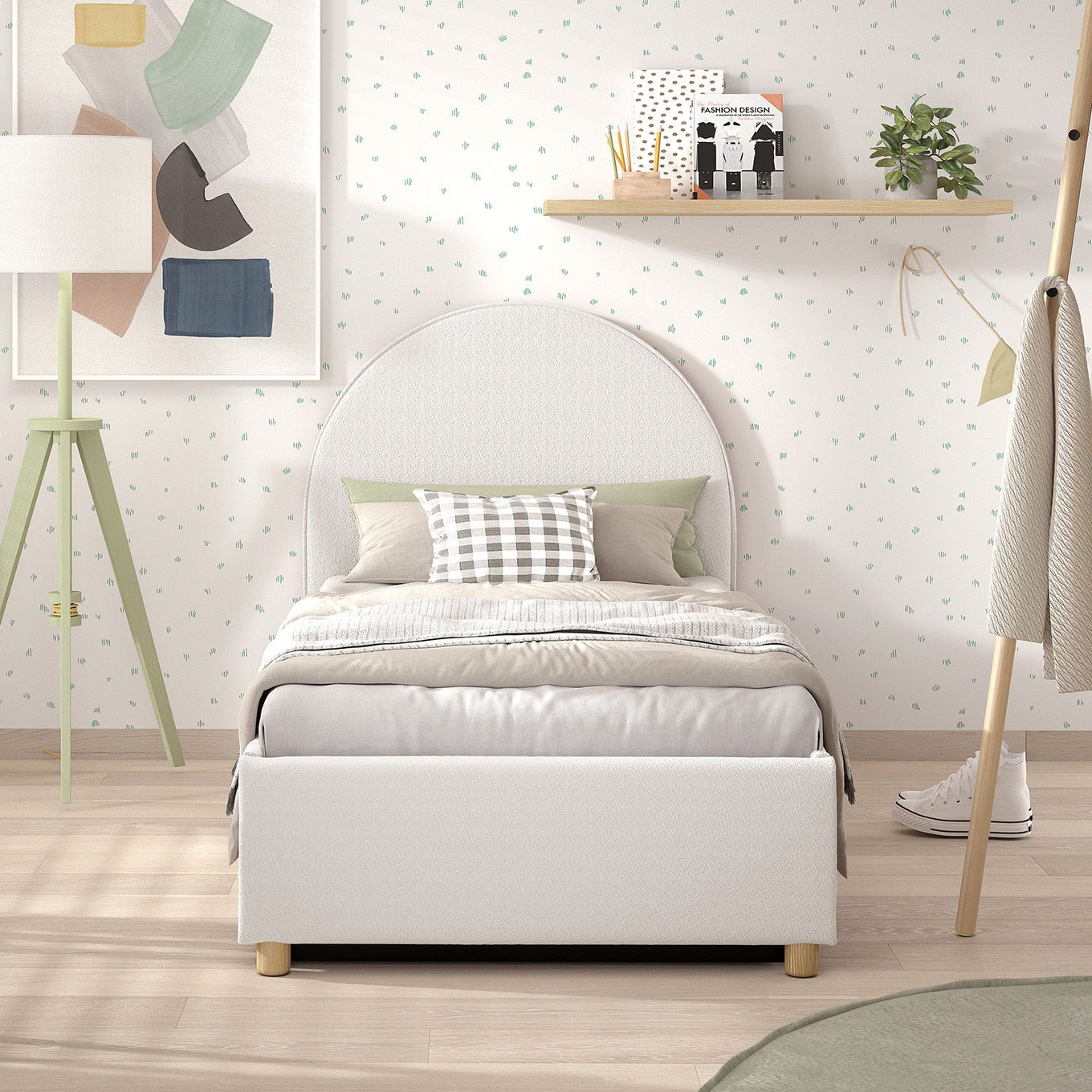 Bett Moon mit Stauraum Weiss, 90 x 200 cm 4