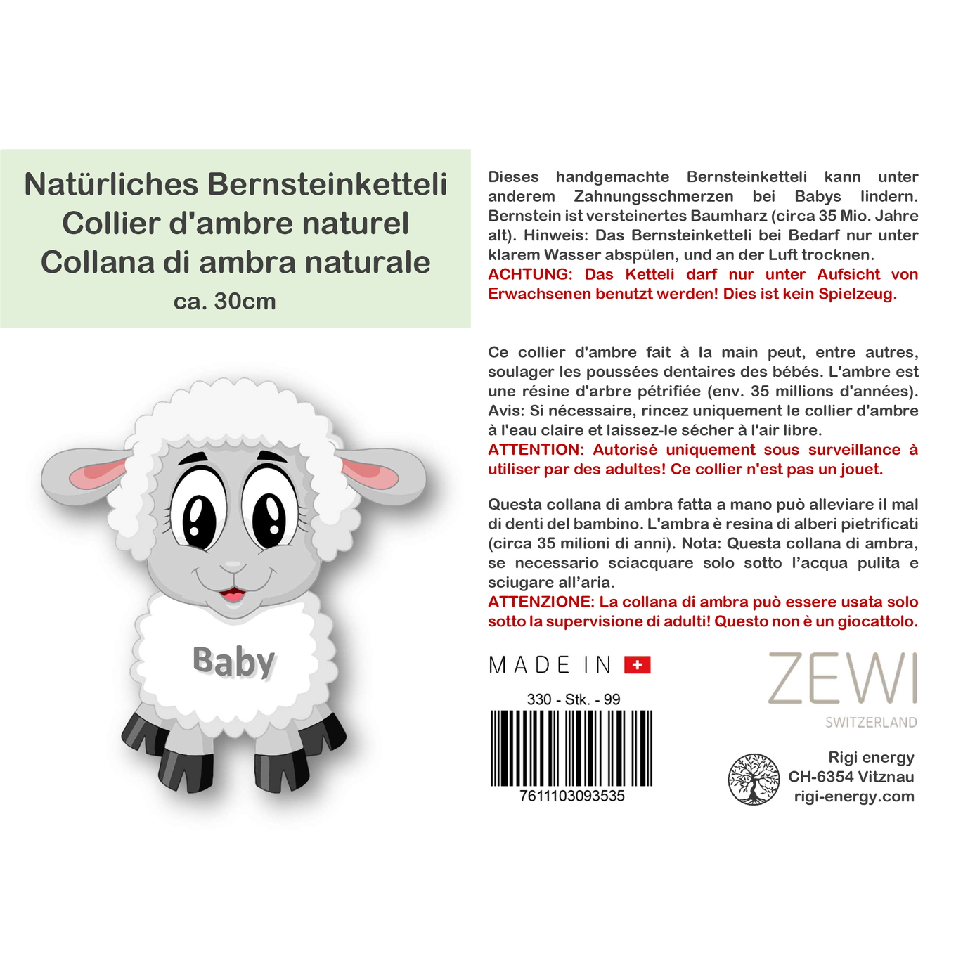 Bernsteinhalskette Baby 6