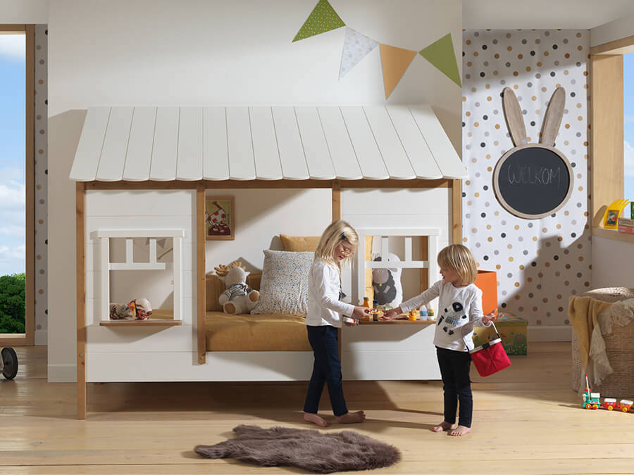 Hausbett mit Dach Kiefer 3