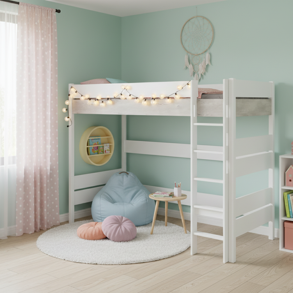 Hochbett Kira Nautik mit gerader Leiter, 90 x 200 cm 3