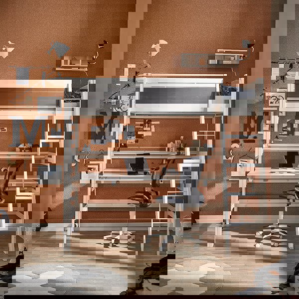 Grosse Schreibplatte für Hochbett Weiss lasiert 2