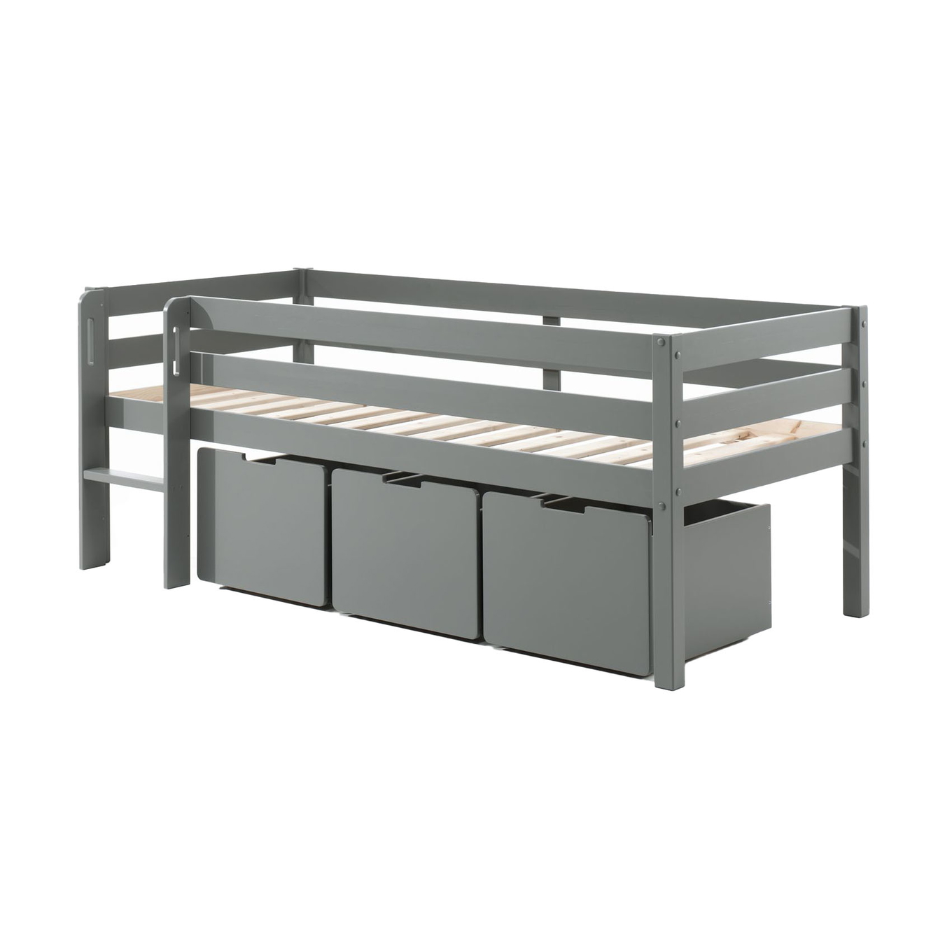 Bett Pino inkl. Schubladen Set Grau