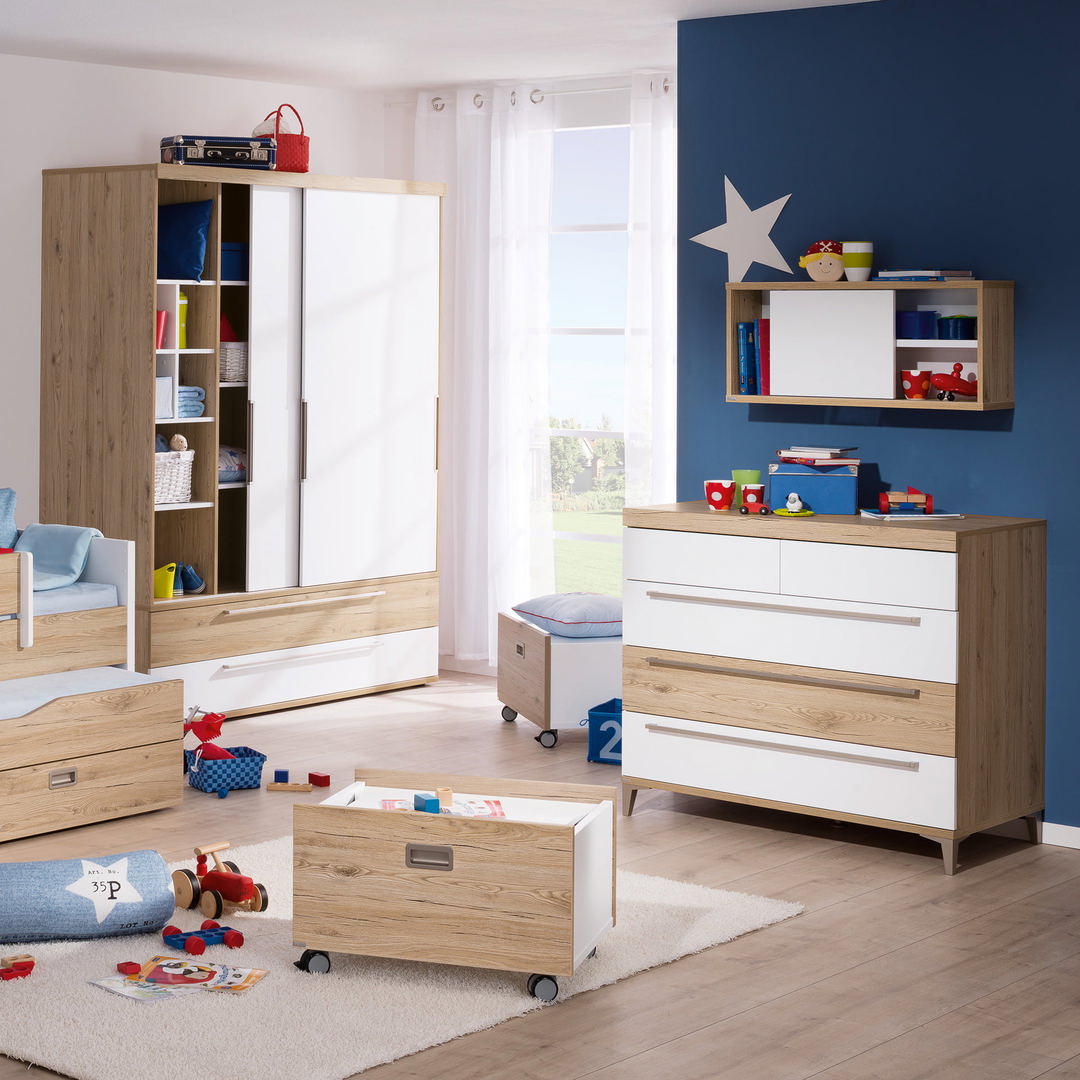 Kleiderschrank Fionn mit Schiebetüren Front Eiche 3