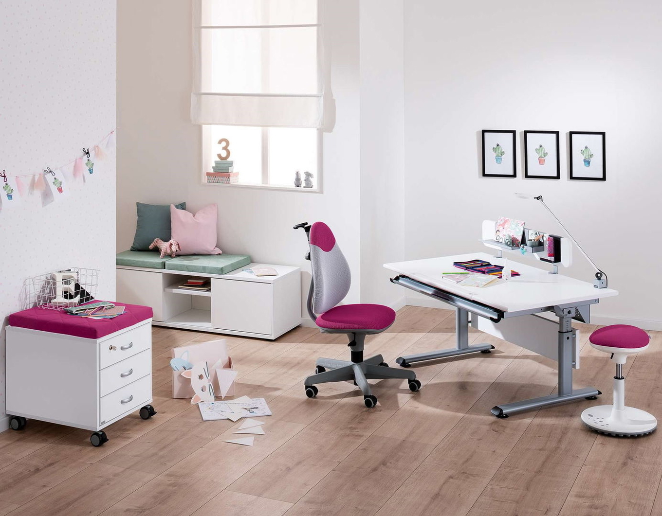 Bürostuhl Pepe  Rosé/Weiss #2