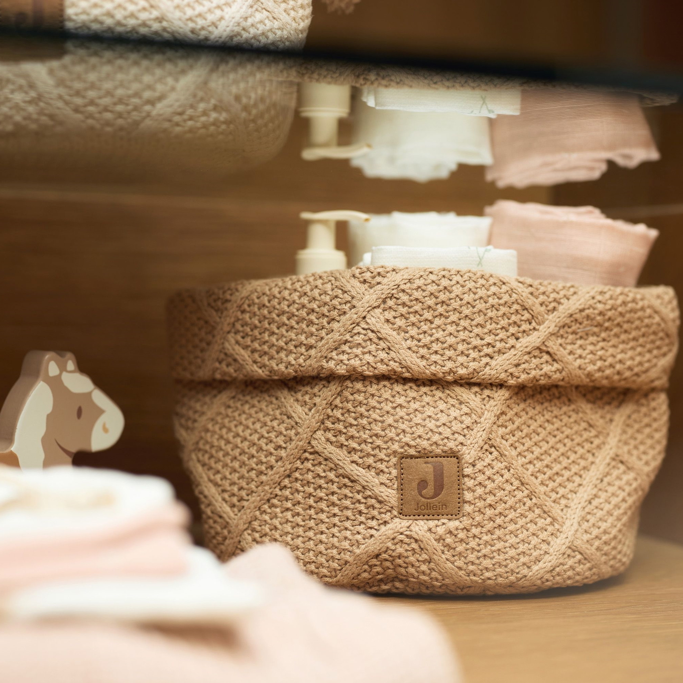 Pflegekörbchen Check Knit Braun #2