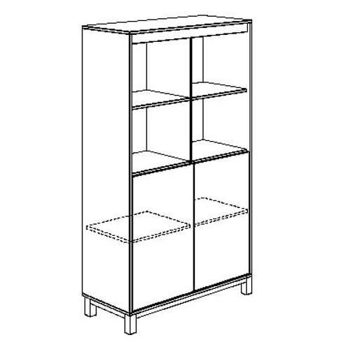 Regal Olli mit 2 Türen unten Grau 3