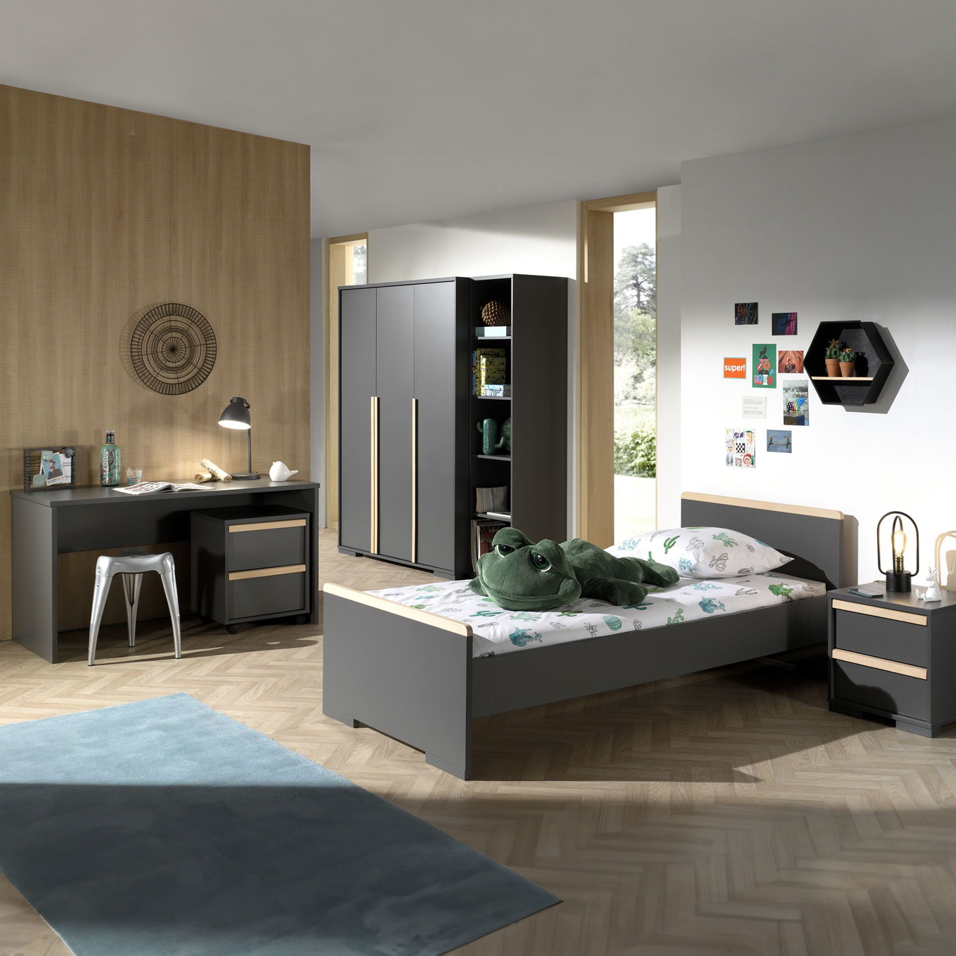 Kinderzimmer London 6-teilig Set Anthrazit, 3 #2