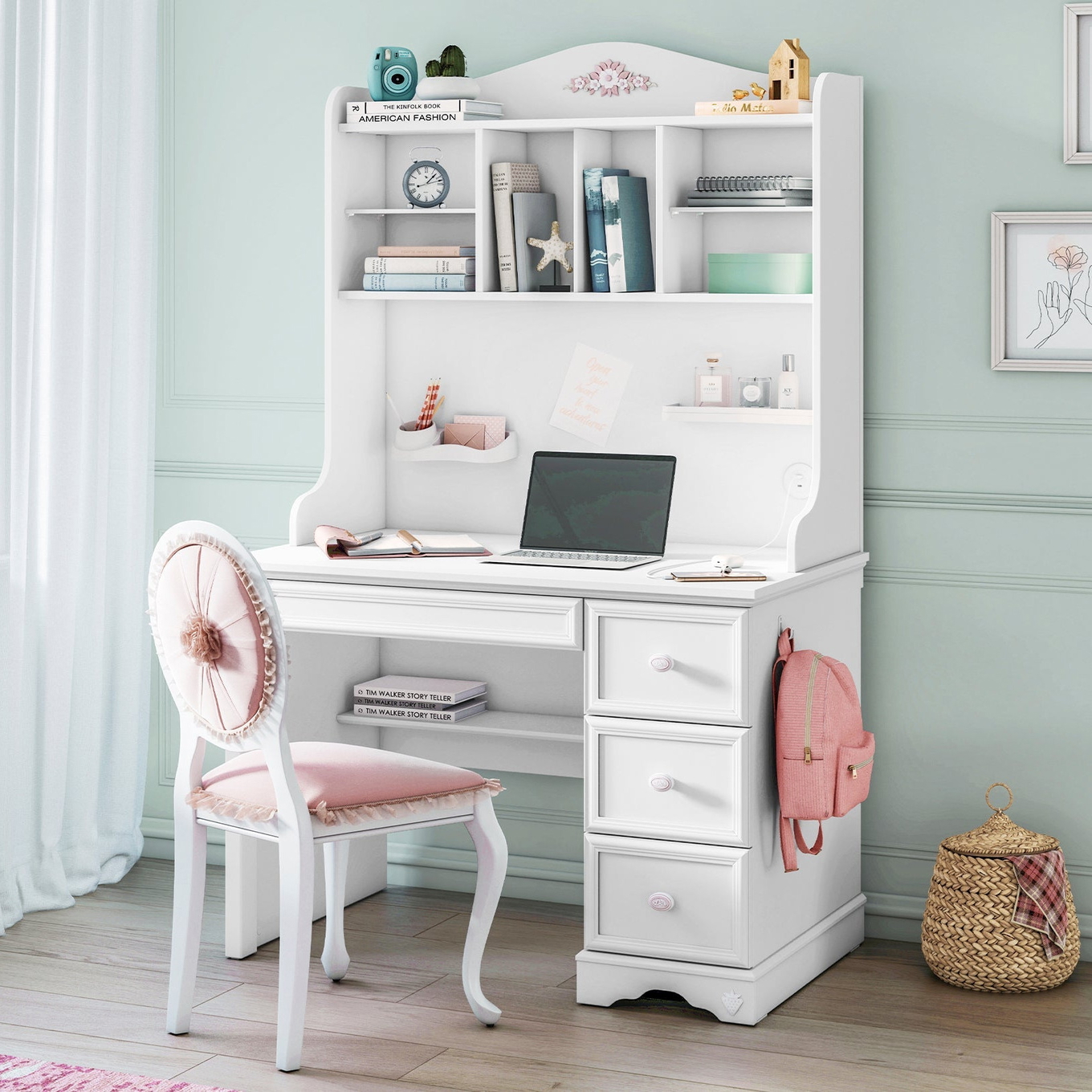 Schreibtisch Rustik Klein mit Aufsatz #2