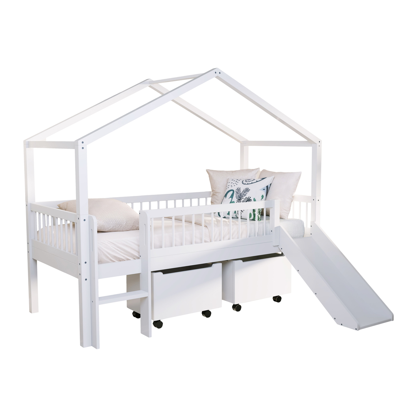 Hausbett Forrest mit Rutsche 3-teilig Set