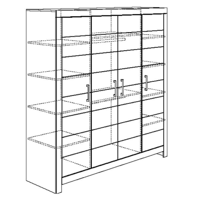 Kleiderschrank Fiona 4-türig 4