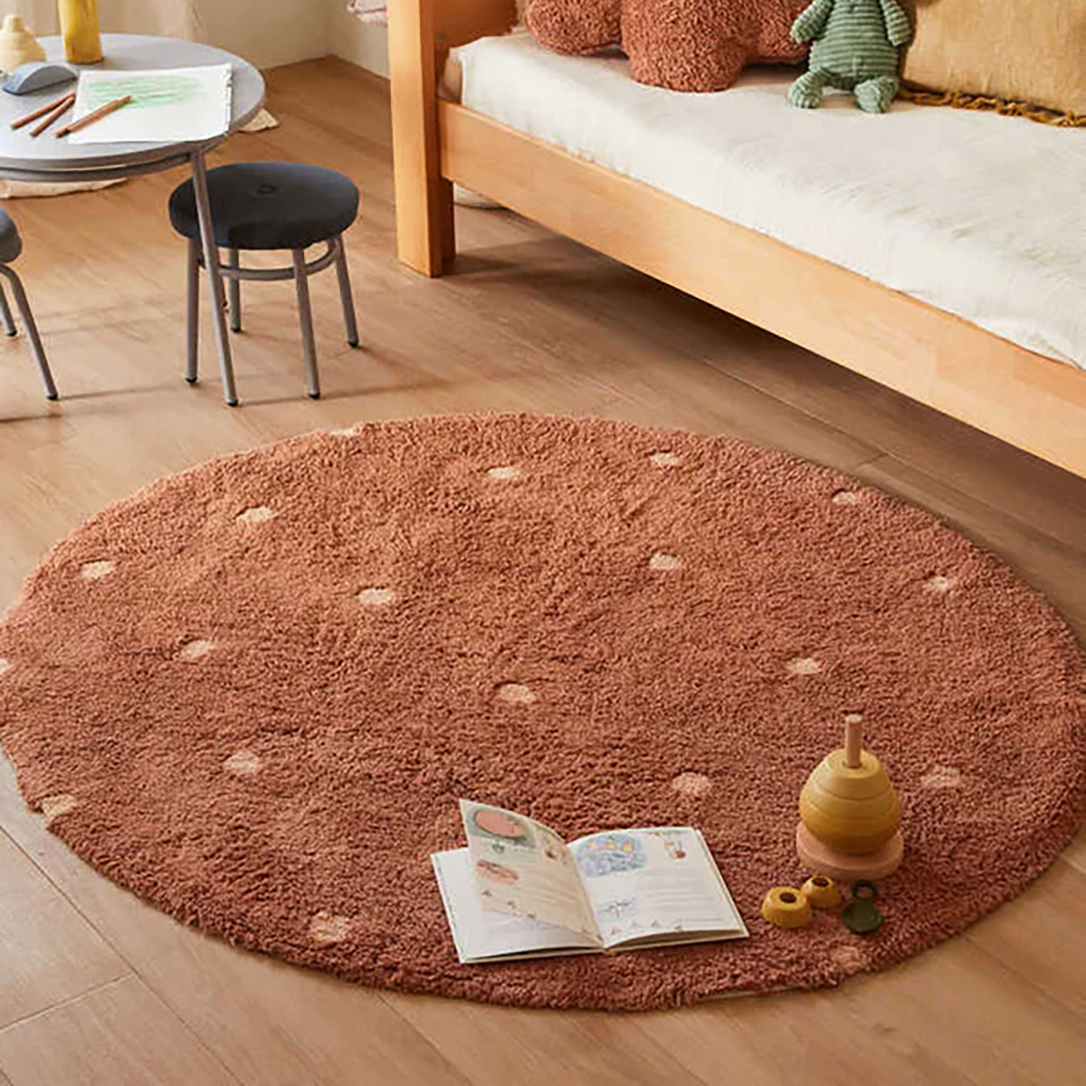 Teppich Round Dot Braun #2