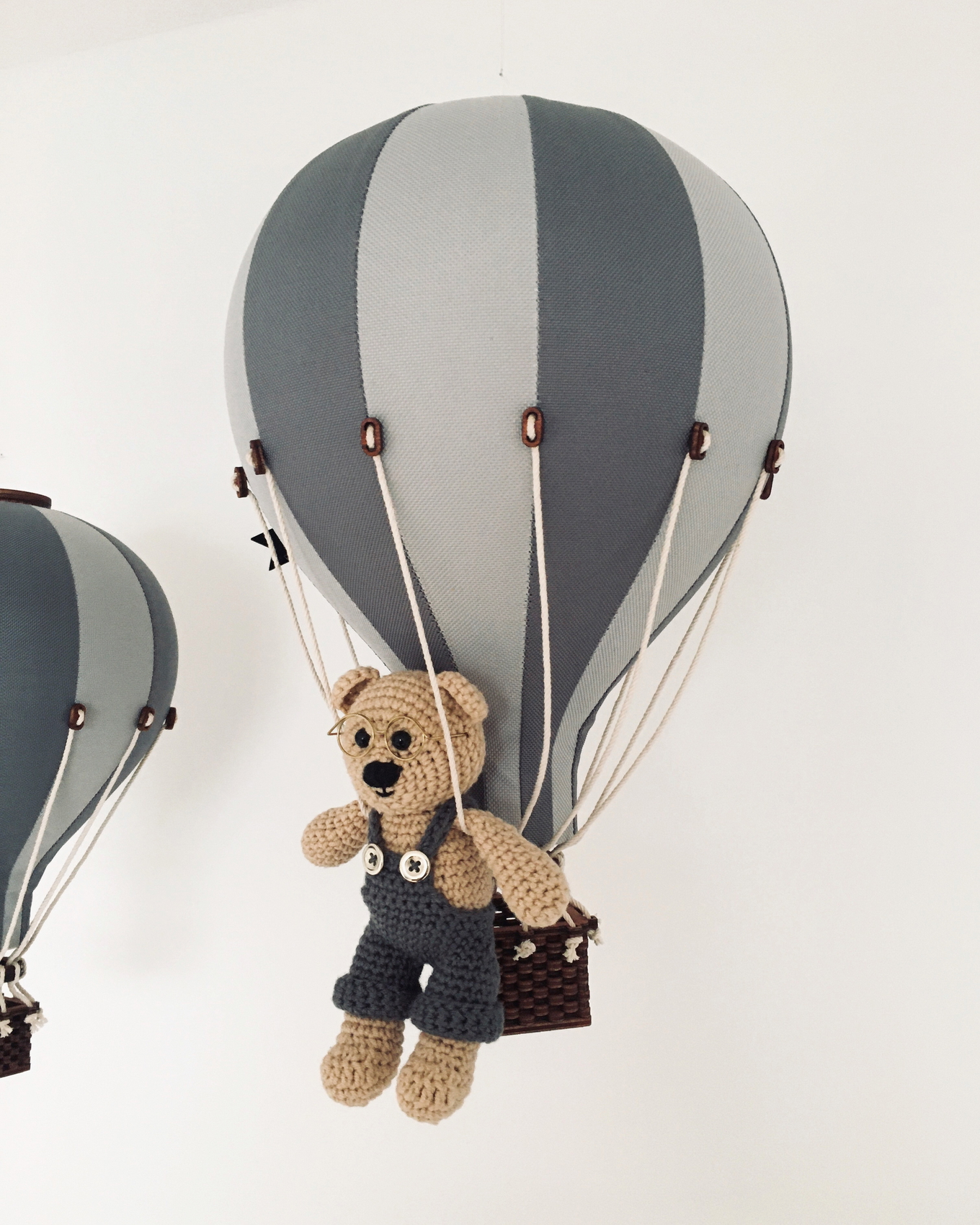 Deko Heissluftballon Weiss Dunkelgrau S 4