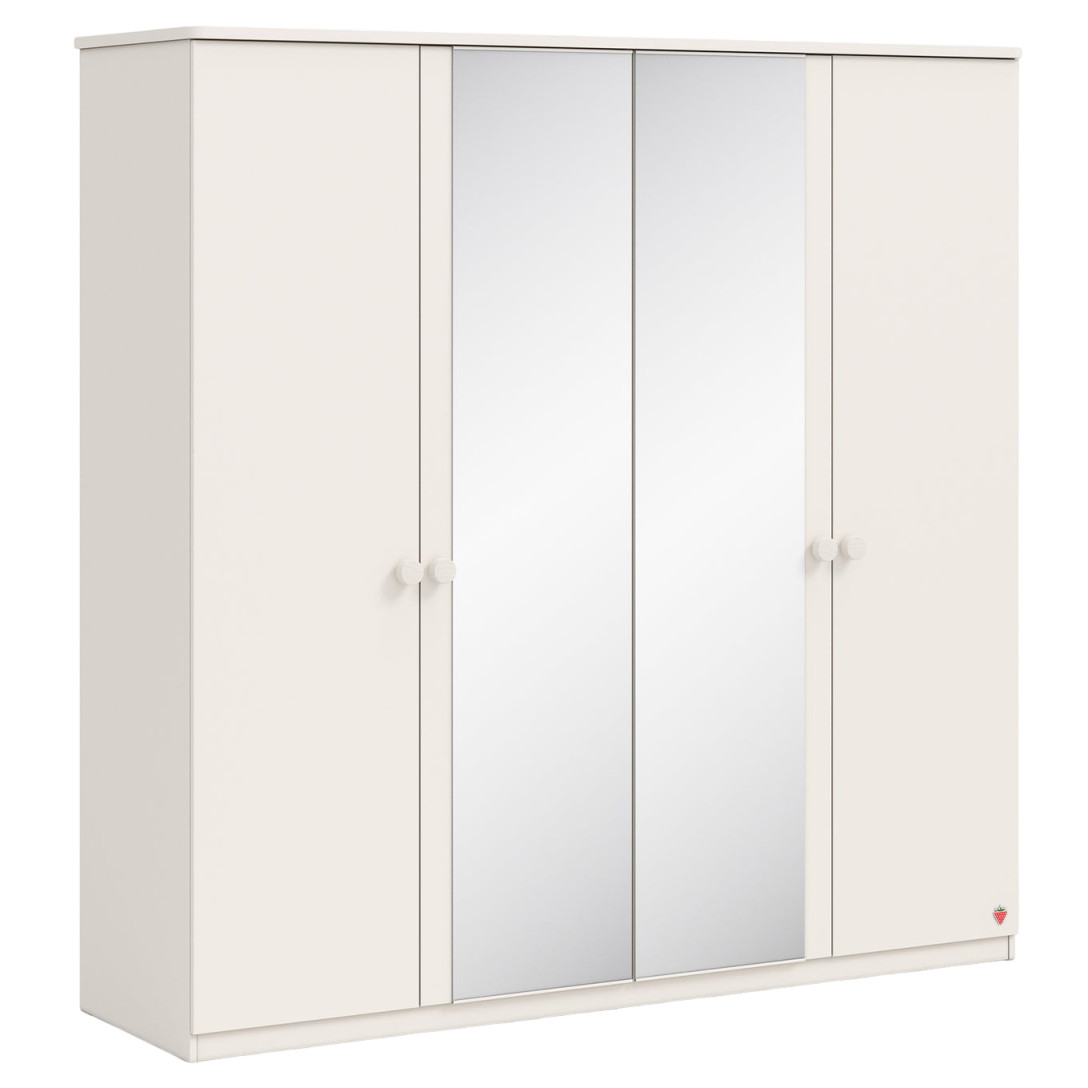 Kleiderschrank Varia 4-türig mit Spiegel