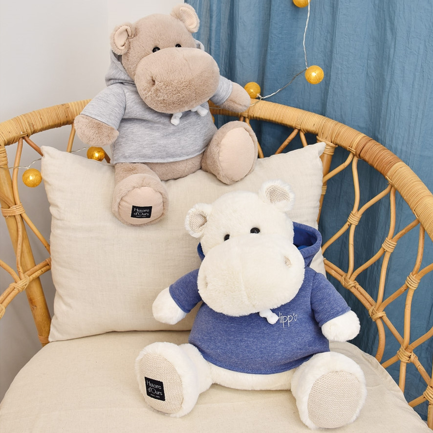 Hippo Weiss mit Sweatshirt 45cm #2