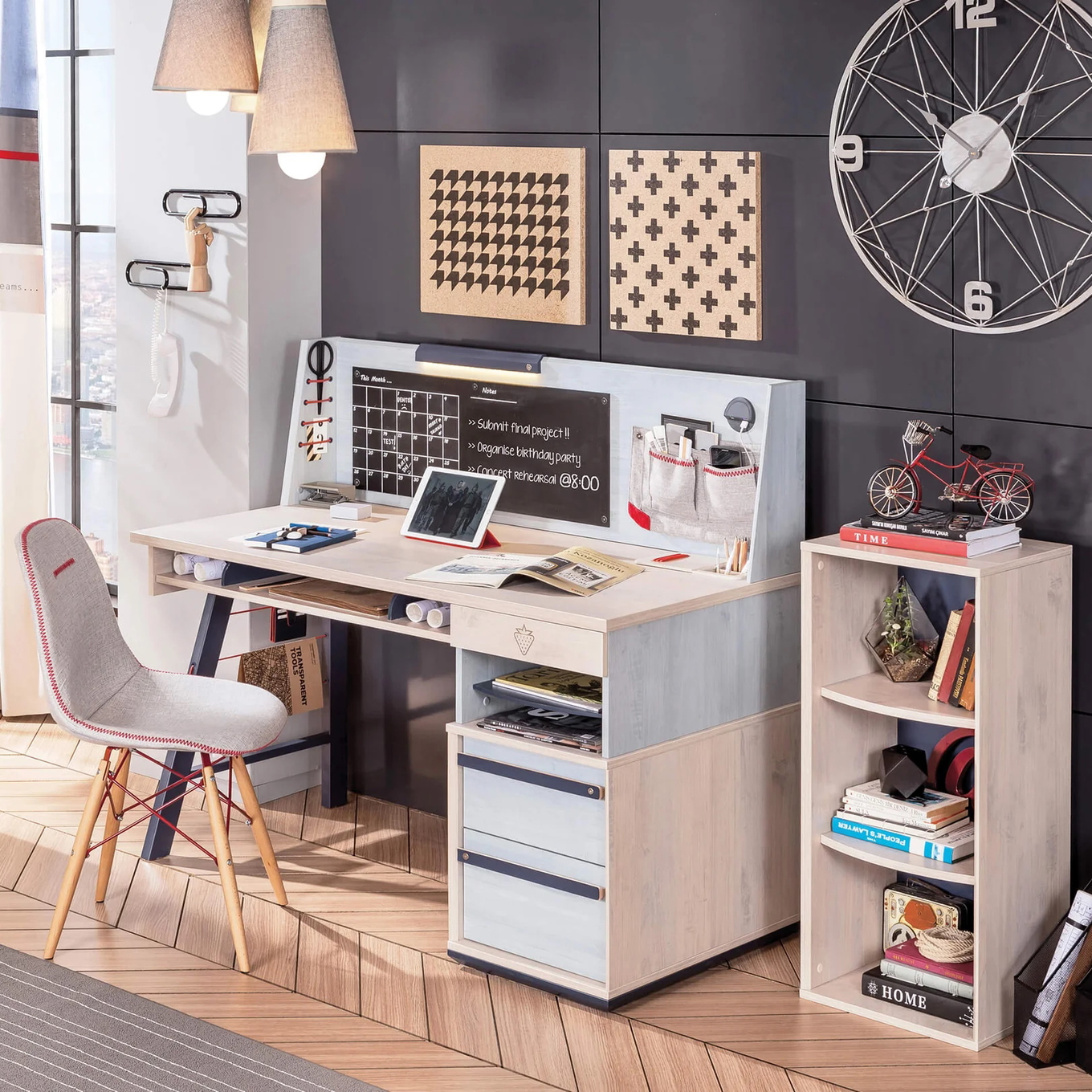 Schreibtisch Trio Gross mit Aufsatz #2