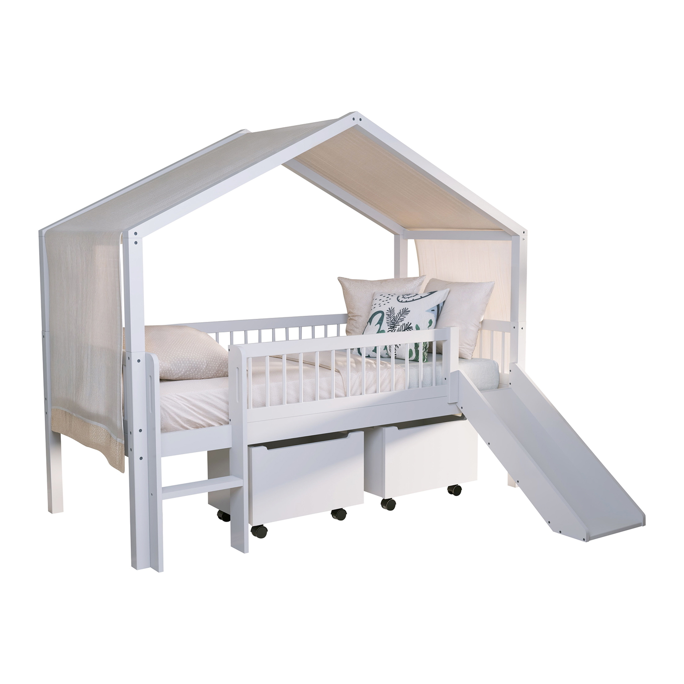 Hausbett Forrest mit Rutsche 4-teilig Set
