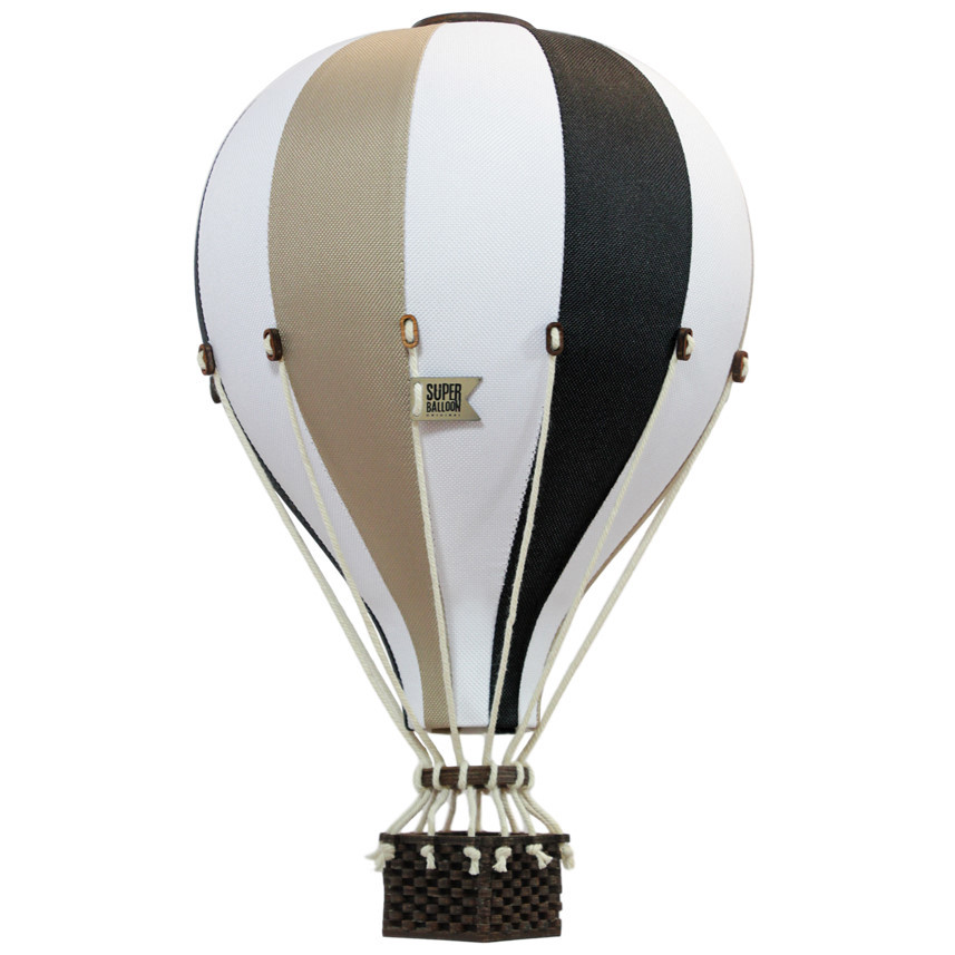 Deko Heissluftballon Weiss Gold Schwarz L
