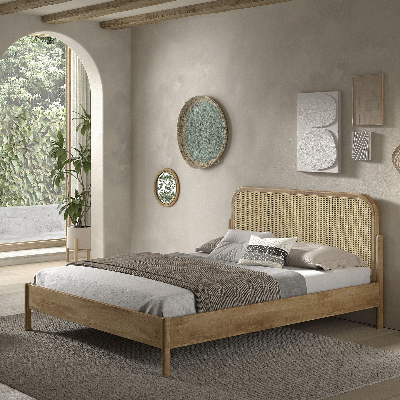 Bett Olive Rattan 160 x 200 cm #2