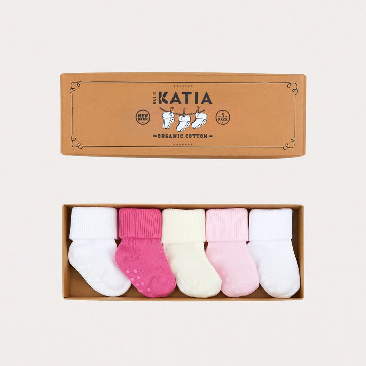 Socken Organic Cotton 5er Set Pink, 6-12 Monate