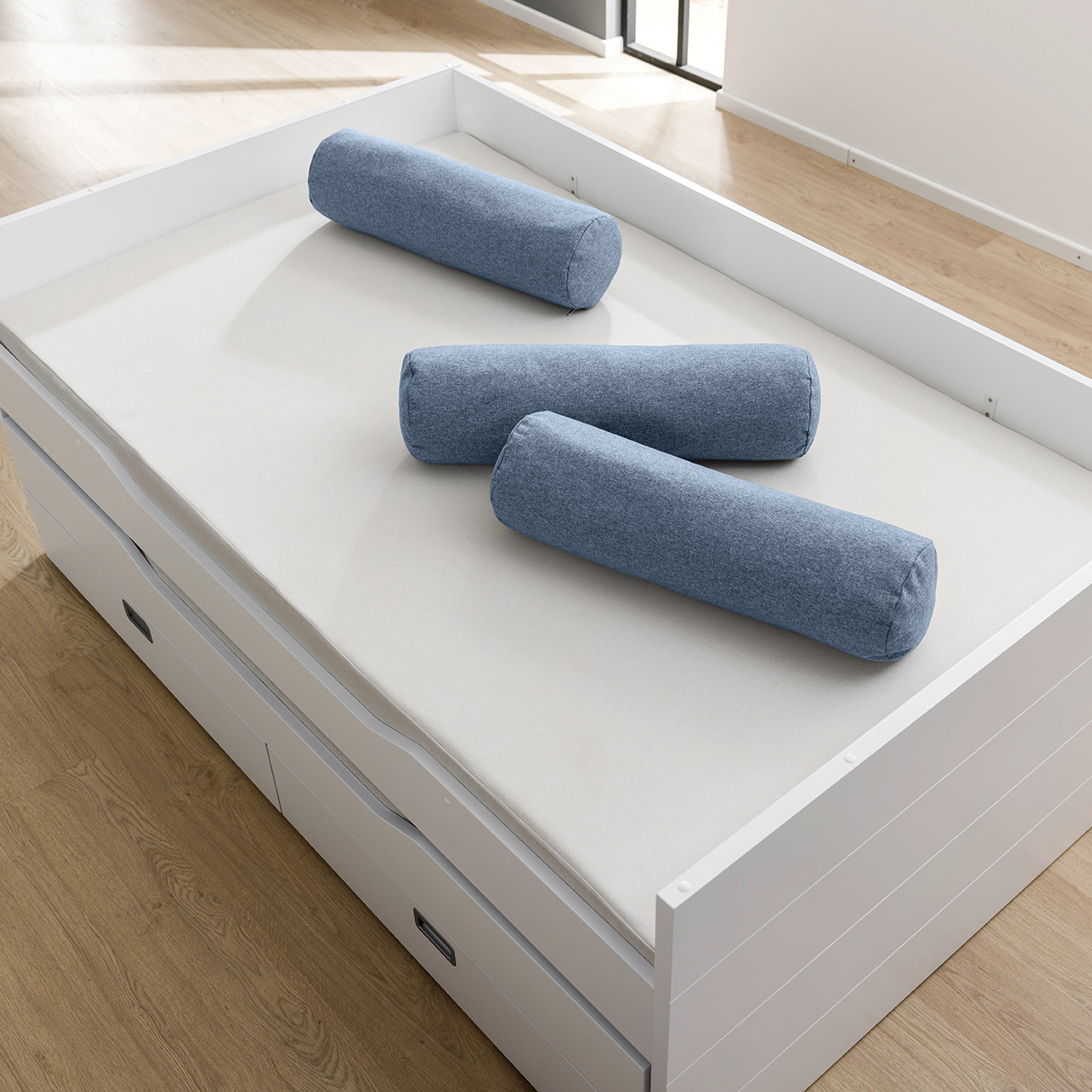 Kissenrolle aus Mikrofaser Aschblau 1